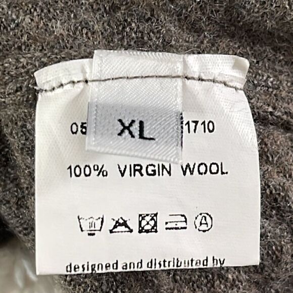YOOX Sweater Womens XL Turtle Neck 90’s Virgin Wool Italian Knit Brown Academia - Picture 10 of 12